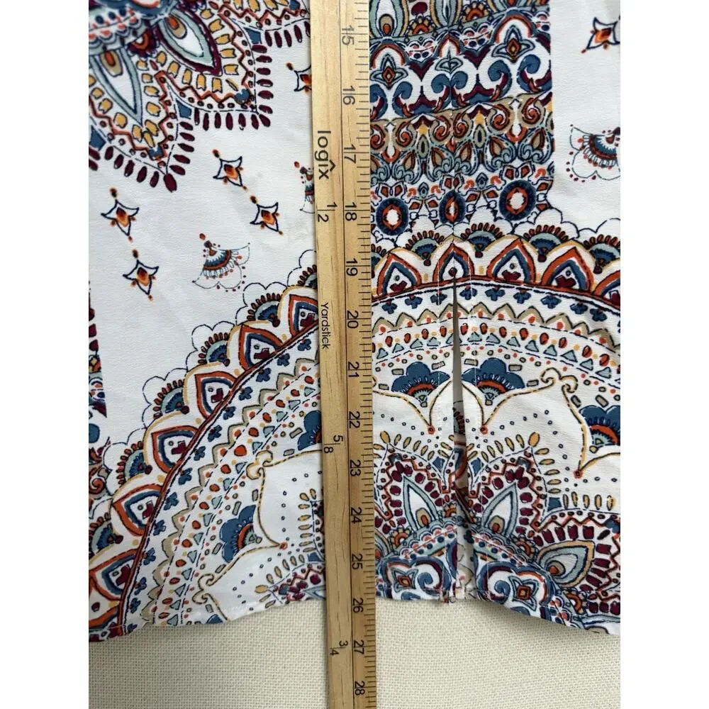Women's Verse Top Blouse Sz L Sleeveless Lightweight Boho Aztec Print Pullover - Picture 12 of 12